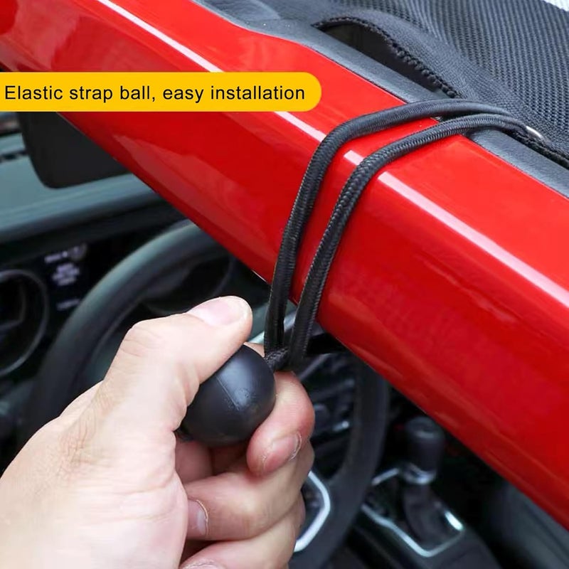 SUNOOM Upgrade Boat Storage Bag,Mesh Suspended Storage Organizer, Cargo Net Pocket Organizer Pouch Bag,Boat,Truck SUV Travel Long Road Trip Camping Interior Accessories with 6 pcs Elastic Ring(32 INCH) - Image 3